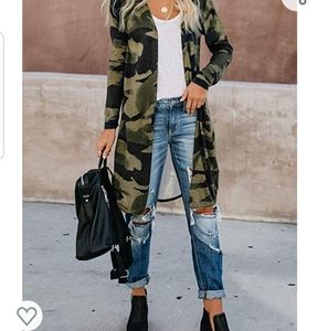 VICI Cute and cozy Army Print Cardigan